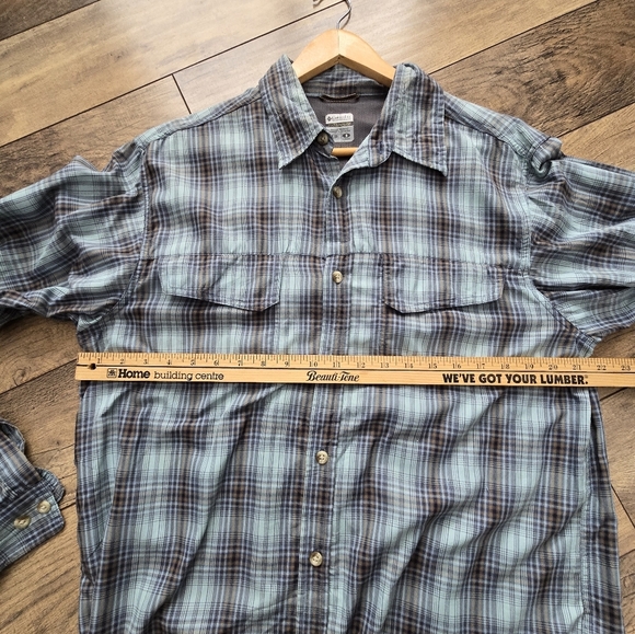 Columbia Titanium Men's Large Blue Plaid Shirt 69724 - Picture 14 of 16